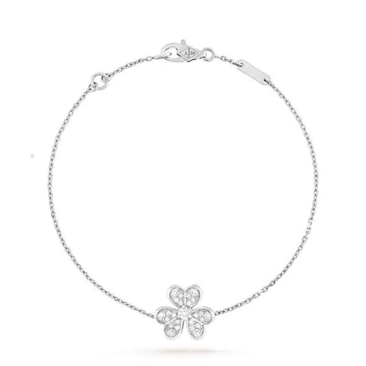 Frivole Silver Flower Diamond Bracelet