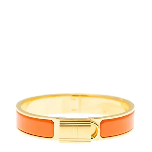 H Lock Orange Gold Bracelet 12mm