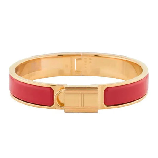 H Lock Red Gold Bracelet 12mm