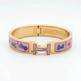 H Pink Gold Bracelet Pink Ceramic