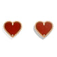 Heart Carnelian Pink Gold Stud Earrings