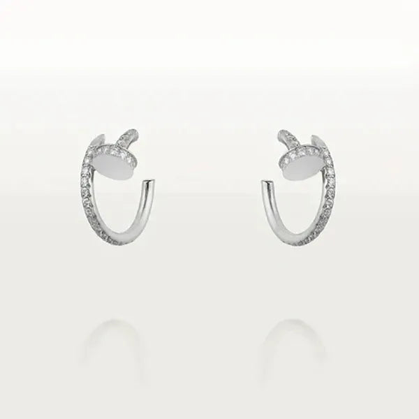 Juste Earrings 12.75mm Silver Diamond