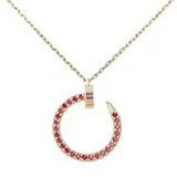 Juste Necklace Gold Red Diamonds