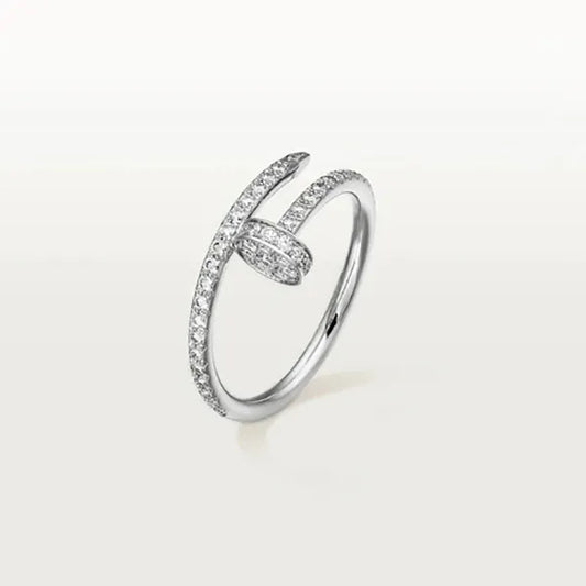 Juste Ring 1.8mm Silver Diamonds Paved