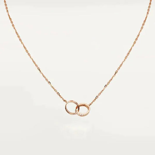 Love Necklace Pink Gold And Silver Diamond