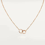 Love Necklace Pink Gold And Silver Diamond