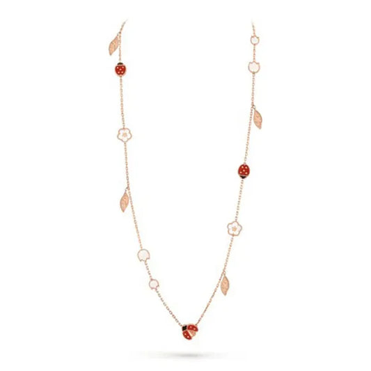 Lucky Spring 15 Motifs Pink Gold Necklace