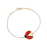 Lucky Spring Open Wings Bug Pink Gold Bracelet