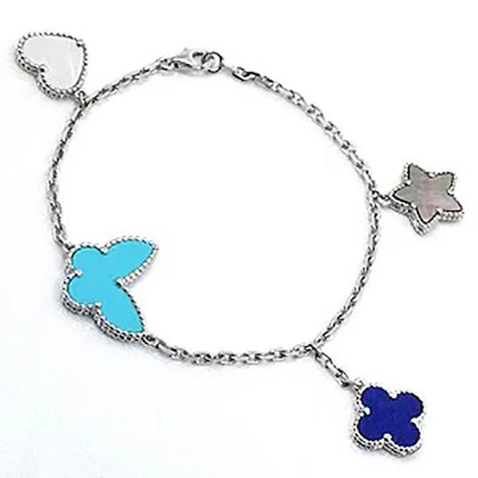 Lucky Spring Silver Bracelet 4 Motifs