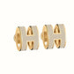Mini Pop H Gold Earrings Grey