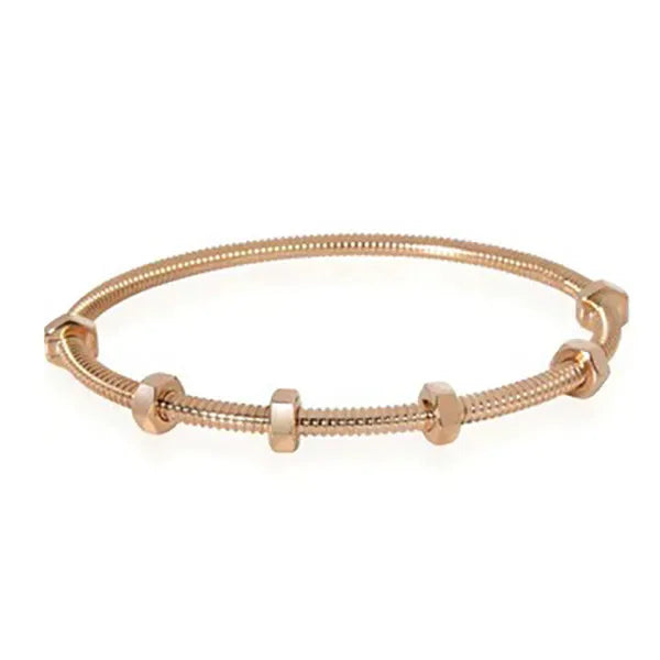 Nuts And Bolts Pink Gold Bracelet