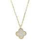 Clover Pendant Pink Mop Gold Necklace