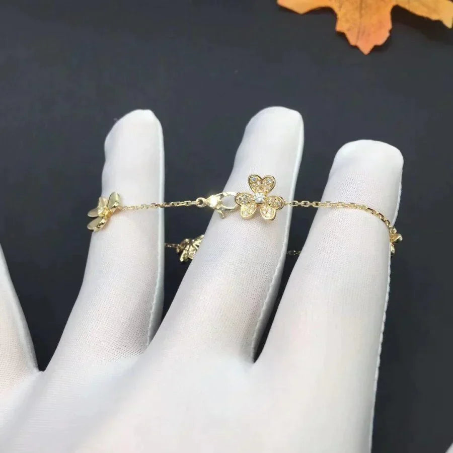 FRIVOLE GOLD 5 FLOWERS BRACELET