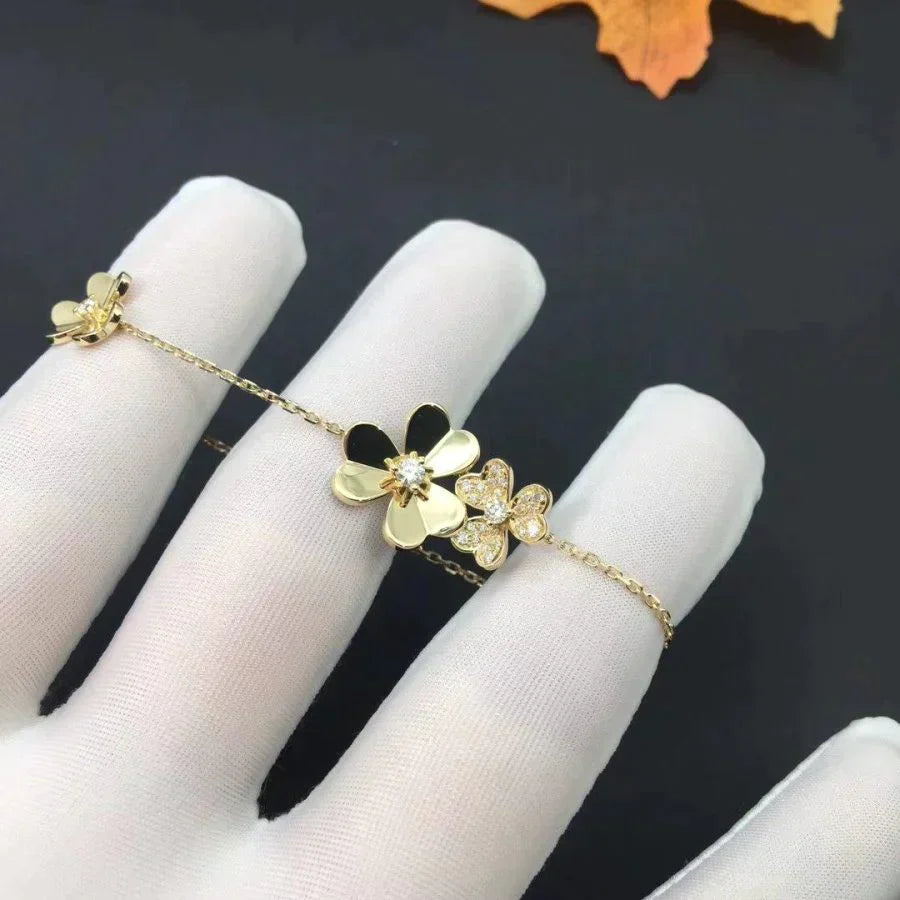 FRIVOLE GOLD 5 FLOWERS BRACELET