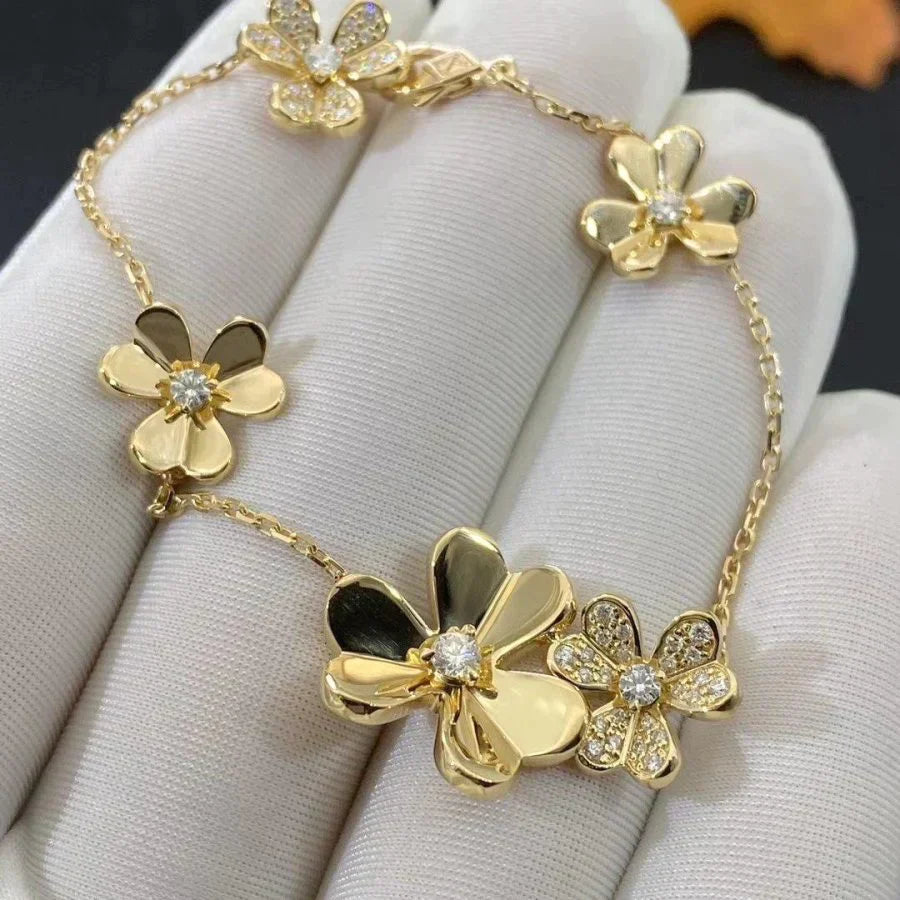 FRIVOLE GOLD 5 FLOWERS BRACELET