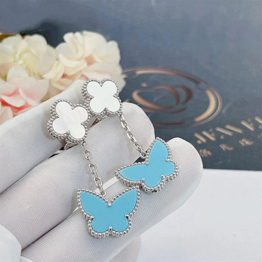 LUCKY BUTTERFLY MOP TURQUOISE EARRINGS