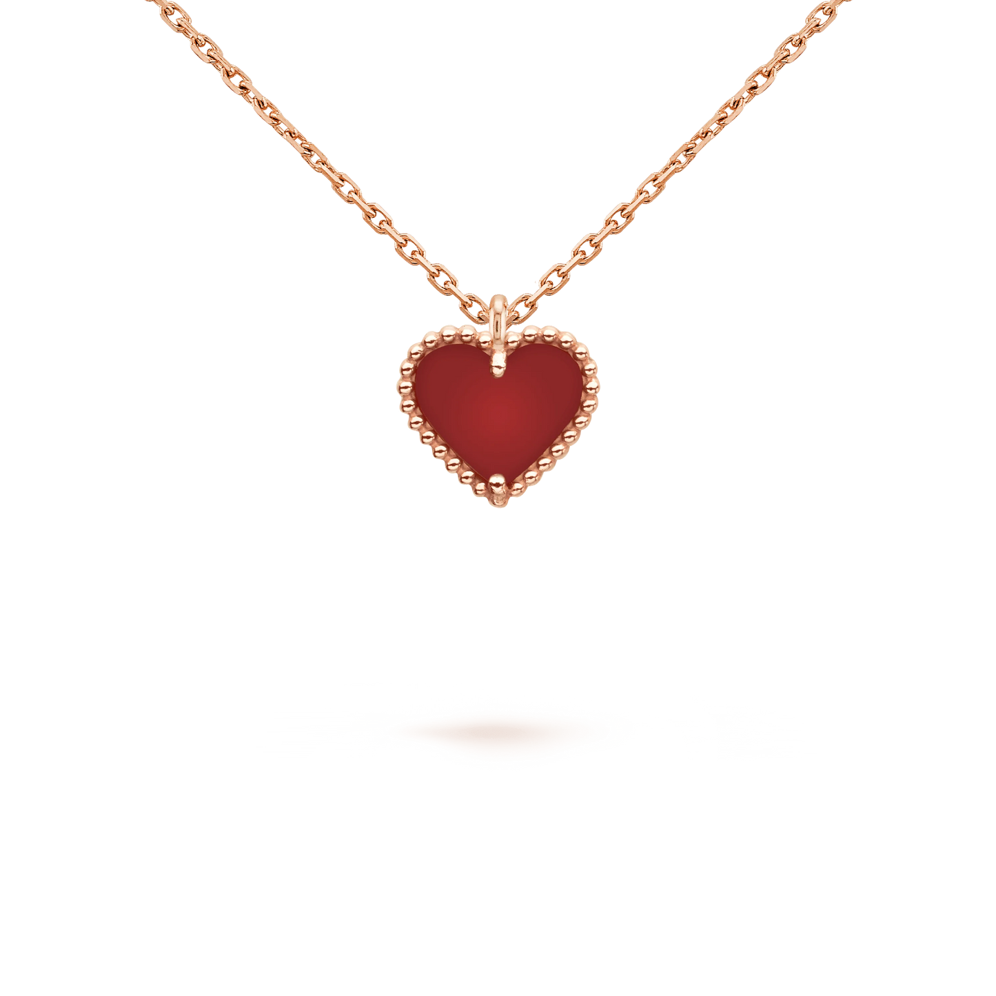 Sweet Clover Carnelian Heart Necklace