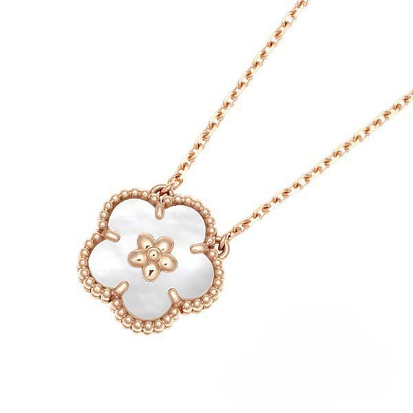 LUCKY SPRING WHITE BLOSSOM PINK GOLD PENDANT