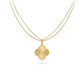 Vintage Big Clover Pendant Necklace Gold