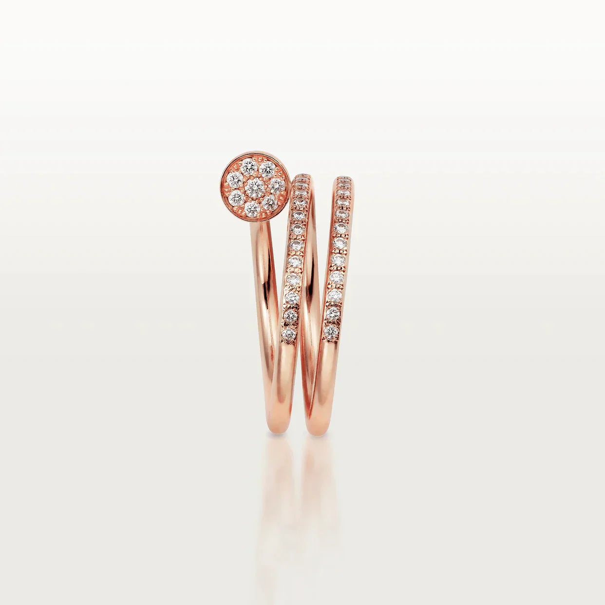 JUSTE RING 1.8MM PINK GOLD DOUBLE ROW DIAMONDS